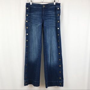 SOHO Wide Leg Denim with Gold Embellishments